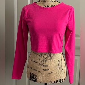 FASHION NOVA Hot Pink Long-Sleeve Top